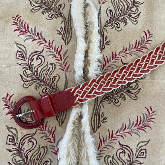 EXPRESS Embroidery & Faux Fur Lined Midi Suede Coat Penny Lane Style| Xsml & Sml - Picture 12 of 16